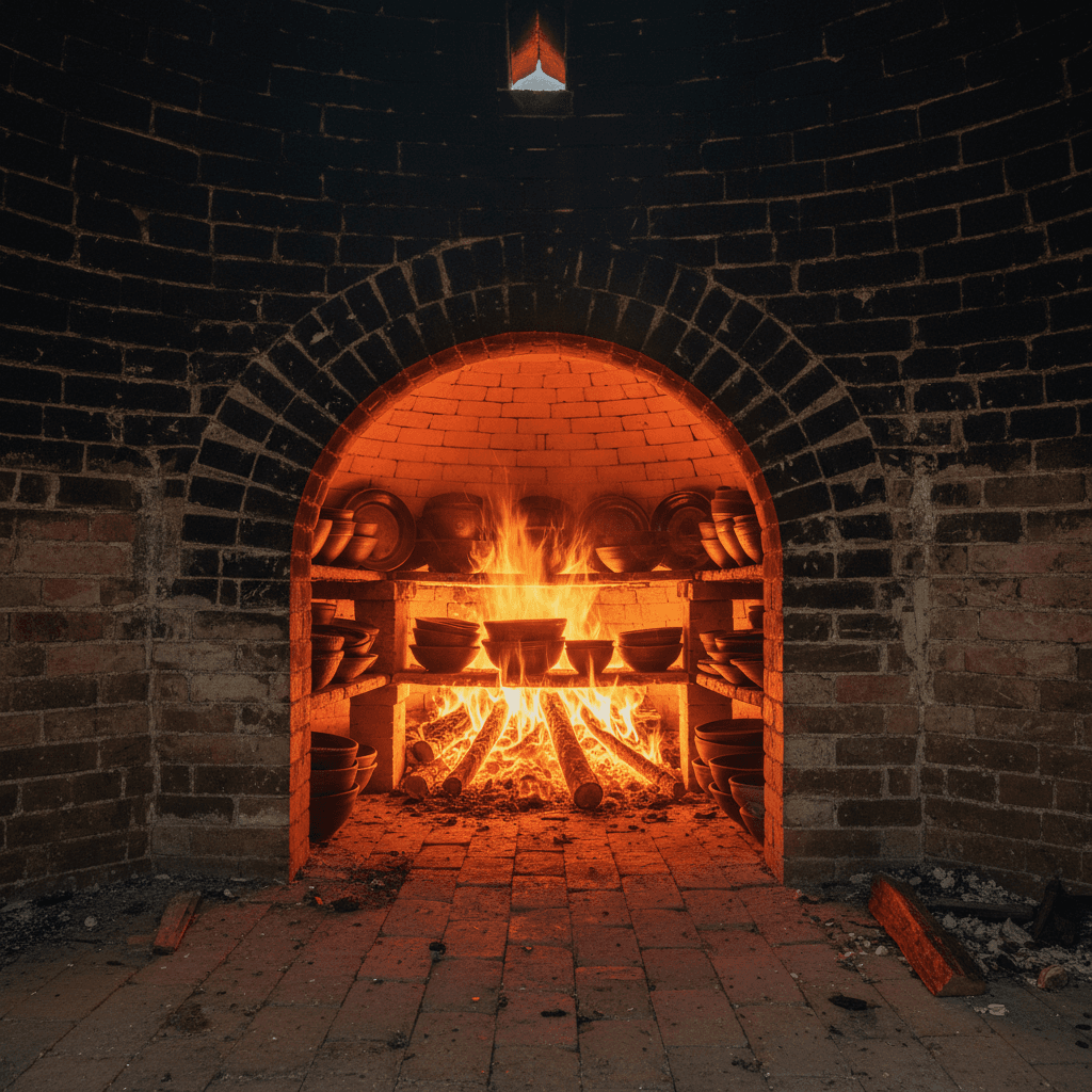 Open wood-fired kiln